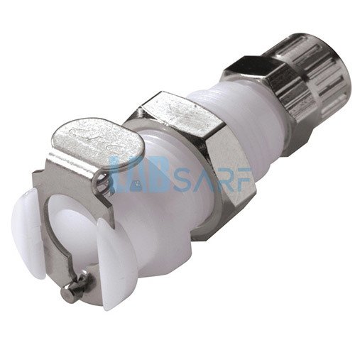 Hortum Kaplini & Çabuk Açılan & Delik Vida Bağlantı İle Plaka Montajı & Valfli & PP & NW 3.2 mm & 8744-2004