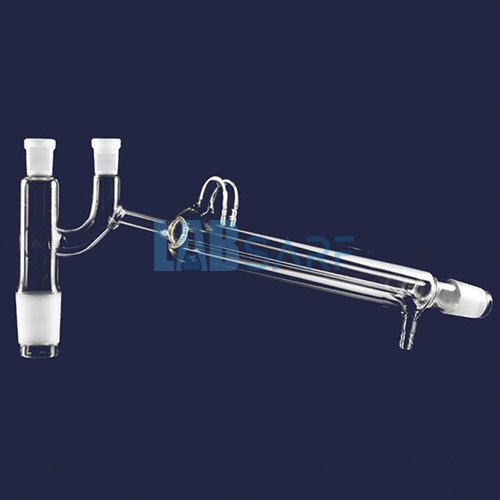 Distilasyon Bağlantıları Soğutucu Uzunluğu 250 Mm Erkek Şilifler: Ns 29/32 Soğutuculu & Claisen Başlıklı- (1 Adet)