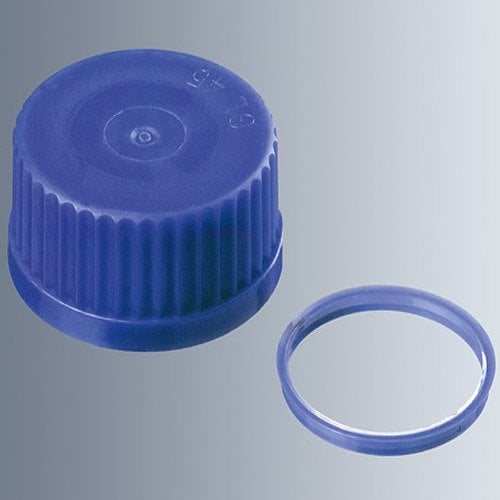 Otoklavlanabilir Cam Şişeler için Mavi Kapak & PP, GL45 -5 Adet/Paket-(1 Paket)
