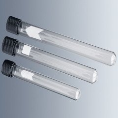 Cam Kültür Tüpü & Siyah Vida Kapaklı & 100x13 mm & 8 ml -100 Adet/Paket-(1 Paket)