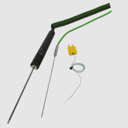 K tipi Termokupl & Daldırma Sensörü Ø3 mm & Saplı & Sensör Uzunluğu 130 mm & Sarmal Bağlantı Kablosu -1 Adet