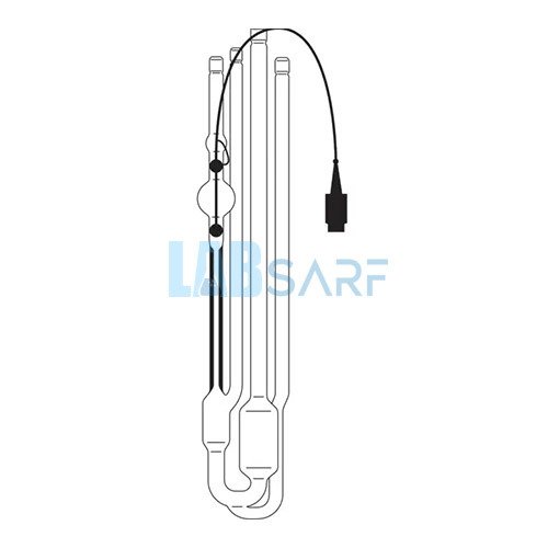 Ubbelohde Viskozimetre TC Sensörlü & 4 Uçlu & +70 ile +150 °C Ölçüm Sıcaklığı & Type No: 564 13