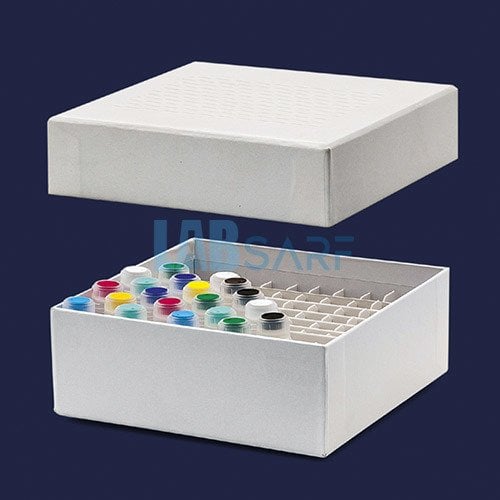 Cryo Tüp Kutusu 81 Yuvalı & Karton & 2 Ml Tüpler İçin - (1 Adet)