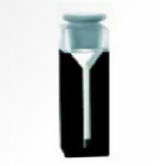 Mikro küvet, siyah gövdeli, şilifli kapaklı, Cam, 40 mm Işık Yollu, 2.80 ml Hacim
