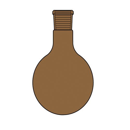 Balon, Tek boyunlu, Amber renk , DY 500 ml Hacim , NS :14.5/23