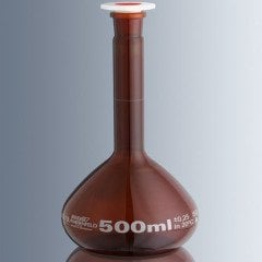 Balon Joje & Cam & Şilifli & Kapaklı & Amber & 250 ml & NS 14/23 -1 Adet