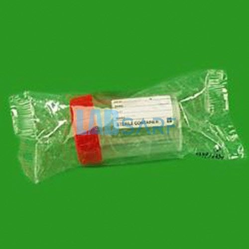 Numune Kabı, Plastik, PP, Hacim 60 ml,Steril, Etiketli, Tek Tek Poşetli 50 Ad./Paket - (1 Pk)