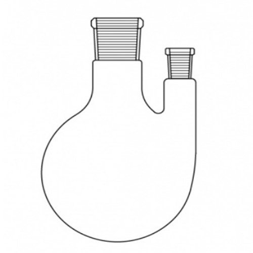 Balon, İki boyunlu , (Dik Boyun) 4000 ml Hacim, NS : 29/32  - 29/32