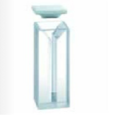 Mikro küvet, buzlu cam gövdeli, kapaklı, Cam, 20 mm Işık Yollu,1.40 ml Hacim