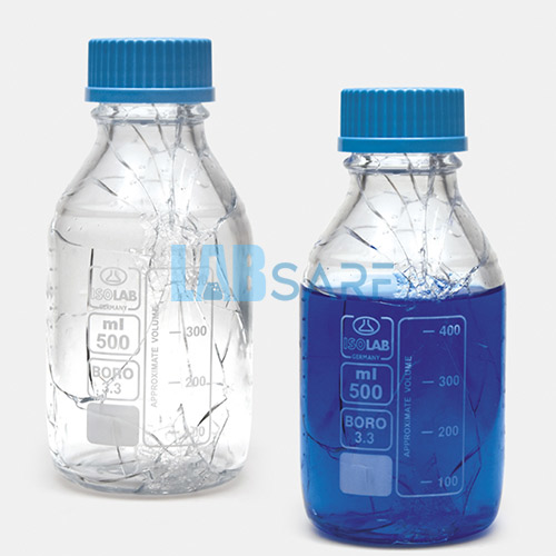 Şişe Borosilikat Cam 500 Ml  Yüzey Kaplı Şeffaf Vidalı Kapaklı -1 Adet