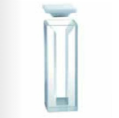 Yarı Mikro küvet, buzlu cam gövdeli, kapaklı, Quartz, 5 mm Işık Yollu, 0.85 ml Hacim