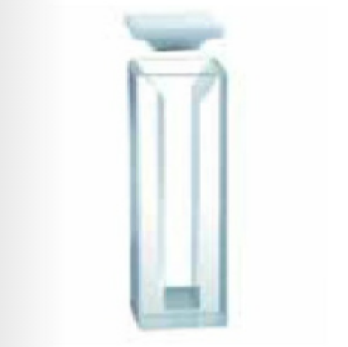 Yarı Mikro küvet, buzlu cam gövdeli, kapaklı, Cam, 5 mm Işık Yollu, 0.85 ml Hacim