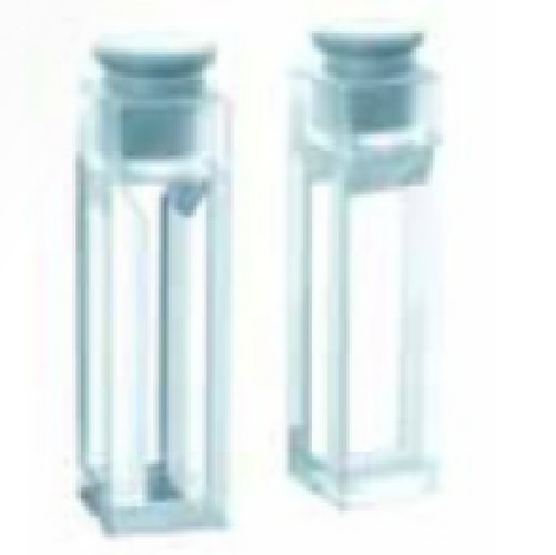 Mikro fluorometre küveti, şilifli kapaklı, Quartz, 10 mm Işık Yollu, 1.40 ml Hacim