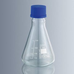 Cam Erlenmayer & PP Mavi Vida Kapaklı & 500 ml -1 Adet