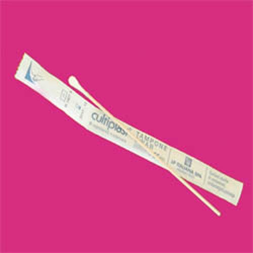 Eküvyon Çubuğu (Swab) & Pamuk Uçlu & Tahta & Tek Tek Poşette & 100 Adet/Paket-(1 Paket)