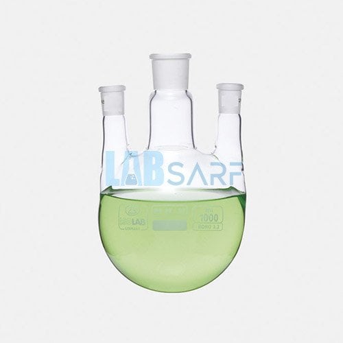 Balon 500 Ml Merkez Boyun: Ns 29/32 Yan Boyunlar: Ns 29/32 Dibi Yuvarlak & 3 Boyunlu & Paralel Yan Boyun - (1 Adet)