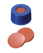 9mm Kombinasyon Contası:PP Kısa İplik Kapağı, mavi, orta delik; Doğal Kauçuk kırmızı-turuncu/TEF şeffaf, 60° Shore A, 1,0 mm