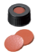 9mm Kombinasyon Contası: PP Kısa Dişli Kapak, siyah, ortası delikli; Nat. Kauçuk kırmızı-turuncu/TEF şeffaf 60° Shore A, 1,0 mm
