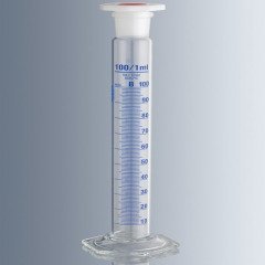 Mezür & Karıştırma İçin & Cam & B Sınıfı & Uzun Form & Mavi Renk Taksimatlı & Kapaklı & 250 ml -1 Adet