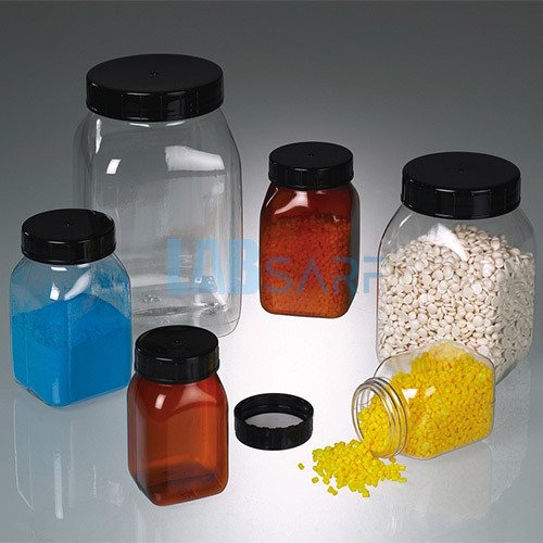 Geniş Boyunlu Kutu & Kare & PETG Kristal Berraklığı & 200 ml & 0357-0200