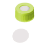 9mm Kombinasyon Contası: PP Kısa Dişli Kapak, sarı, ortası delikli; l PTFE virgina, 53° Shore D, 0,2 mm