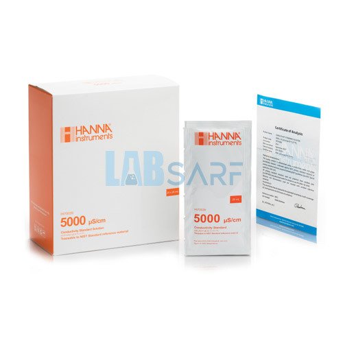 İletkenlik Standardı w/ COA 5000 µS/cm (25 x 20mL Poşet)