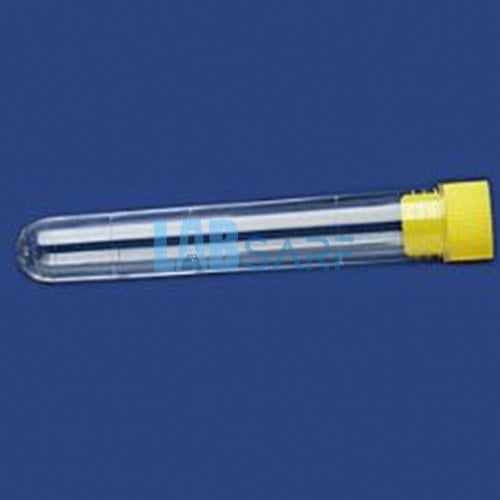 Plastik Test Tüpü, Dibi Yuvarlak, Hacim 10 ml, PS, 16x100 mm, Etiketli 250 Ad./Paket- (1 Pk)