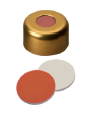 11mm Kombinasyon Contası: Alüminyum Kapak, altın lake, ortası delikli; Kırmızı Kauçuk/PTFE beji, 45° Shore A, 1,0mm