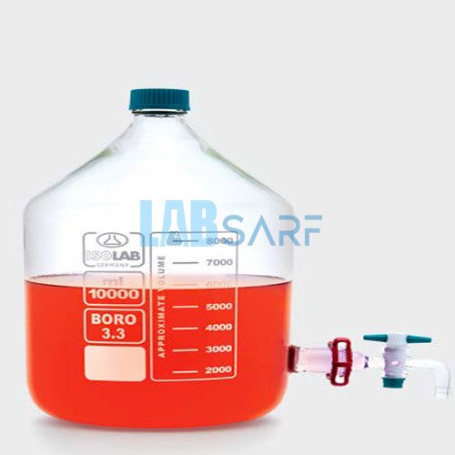 Şişe Aspiratörlü 5 Lt Borosilikat Cam Şeffaf Musluklu-(1 Adet)