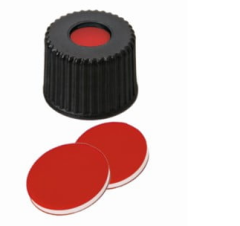 8mm Kombinasyon Contası PP Vidalı Kapak Siyah Orta Delik 8-425 /PTFE Kırmızı/Silikon Beyaz/PTFE Kırmızı 45° A 1.0 mm 100 Adet/Pk