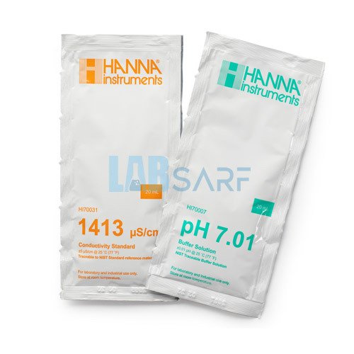 1413 µS/cm ve pH 7.01 Kalibrasyon Tamponu (Her biri 10 adet Poşet) (20x20 mL)